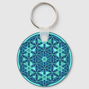 Flower Of Life - Button Style 01 Key Ring