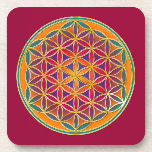Flower Of Life - Button Style 03 Coaster
