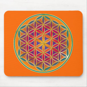 Flower Of Life - Button Style 03 Mouse Mat