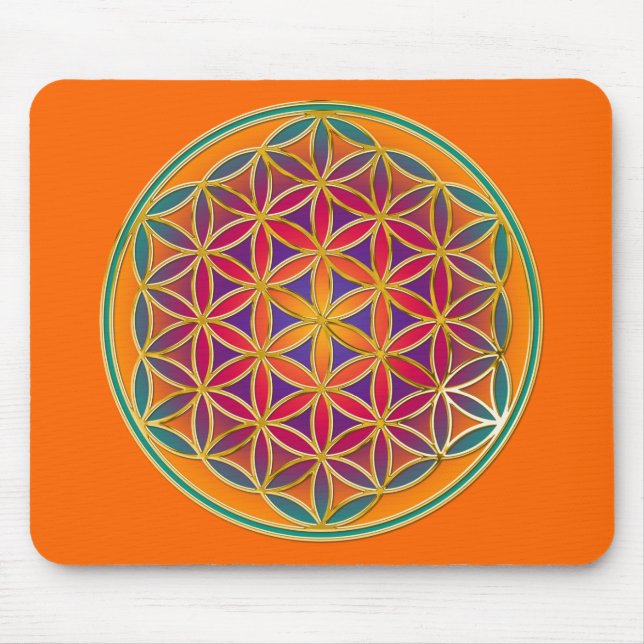 Flower Of Life - Button Style 03 Mouse Mat (Front)