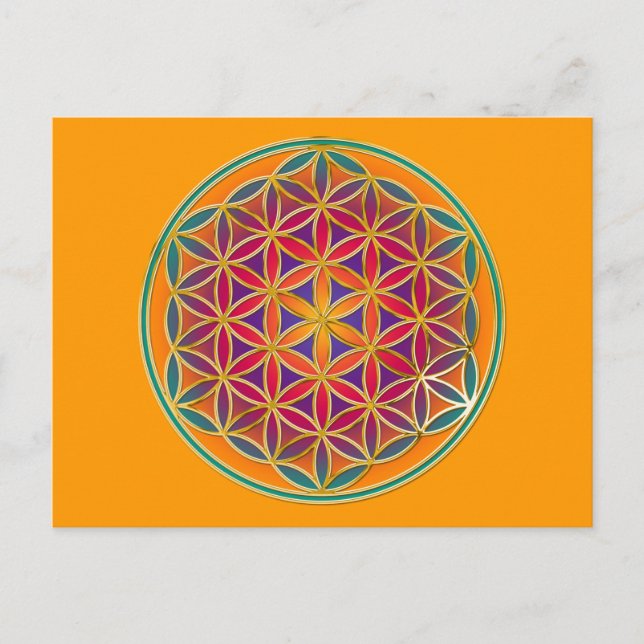 Flower Of Life - Button Style 03 Postcard (Front)