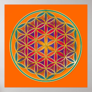 Flower Of Life - Button Style 03 Poster