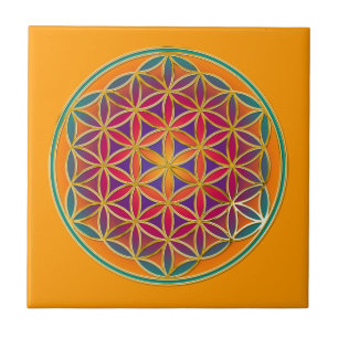 Flower Of Life - Button Style 03 Tile