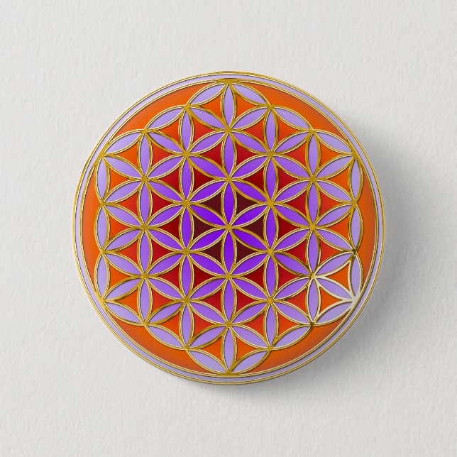 Flower Of Life - Button Style 04 (Front)