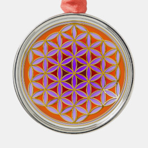 Flower Of Life - Button Style 04 Metal Tree Decoration
