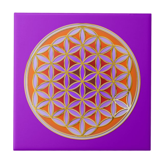 Flower Of Life - Button Style 04 Tile (Front)
