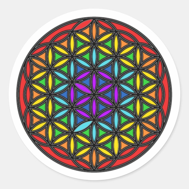 Flower of Life Chakra2 Classic Round Sticker (Front)