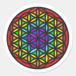 Flower of Life Chakra2 Classic Round Sticker
