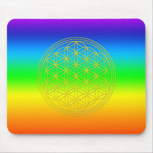 Flower of life chakra 2 mouse mat