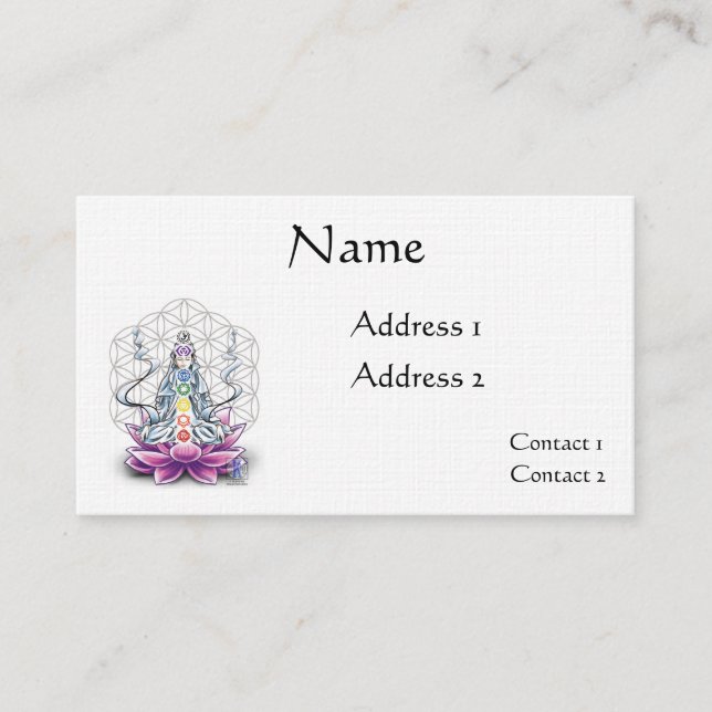 Flower of life chakra goddess appointment card (Front)
