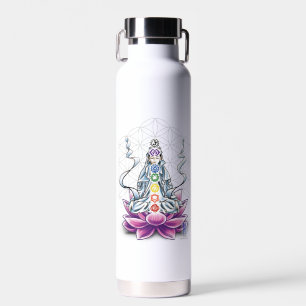 Flower of life, chakra, goddess drink water bottle