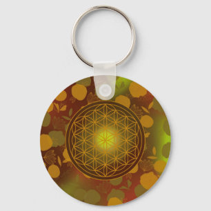flower of life, chakra,zen,sacred geometric, key ring