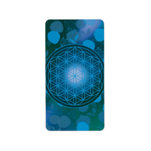flower of life, chakra,zen,sacred geometric, label