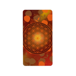 flower of life, chakra,zen,sacred geometric, label