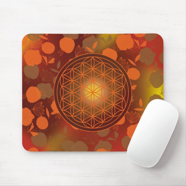 flower of life, chakra,zen,sacred geometric, mouse mat (With Mouse)