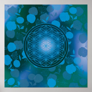 flower of life, chakra,zen,sacred geometric, poster