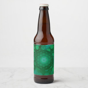 flower of life, chakra,zen,sacred geometric, purif beer bottle label