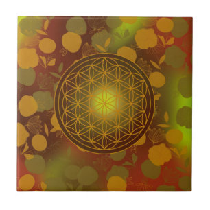 flower of life, chakra,zen,sacred geometric, tile