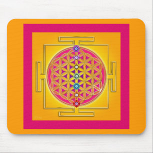 FLOWER OF LIFE - Chakras Yantra Mouse Mat