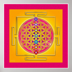 FLOWER OF LIFE - Chakras Yantra Poster