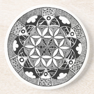 Flower of Life Coaster white border
