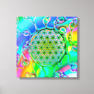 Flower Of Life - Colourfully Ways 1 Canvas Print