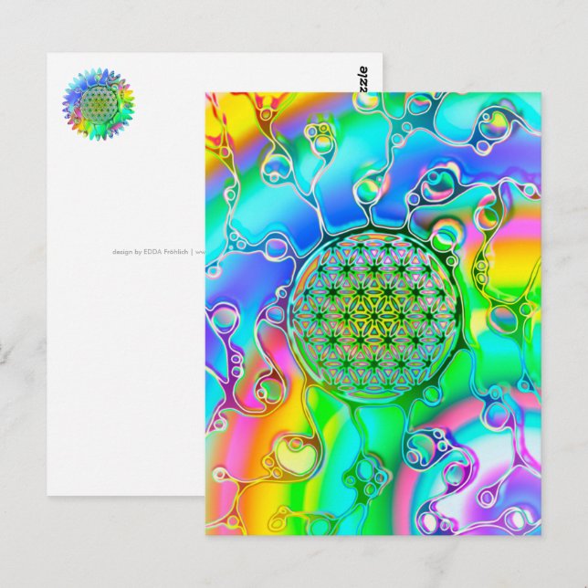 Flower Of Life - Colourfully Ways 1 Postcard (Front/Back)
