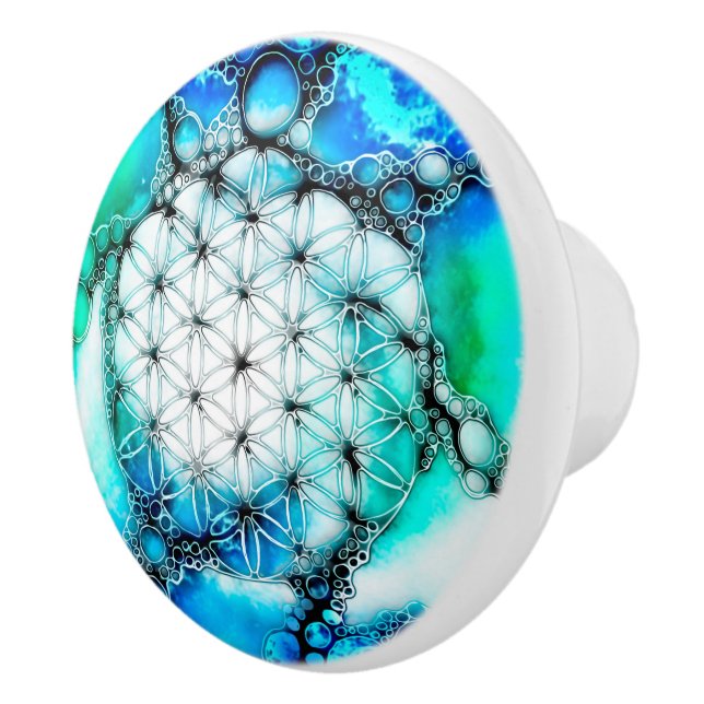 Flower Of Life - Colourfully Ways 2 Ceramic Knob (Right)