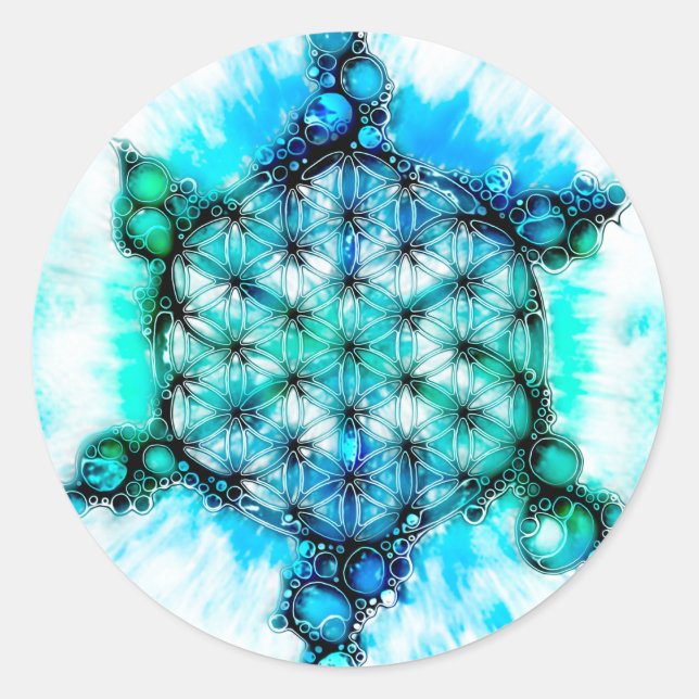 Flower Of Life - Colourfully Ways 3 Classic Round Sticker (Front)