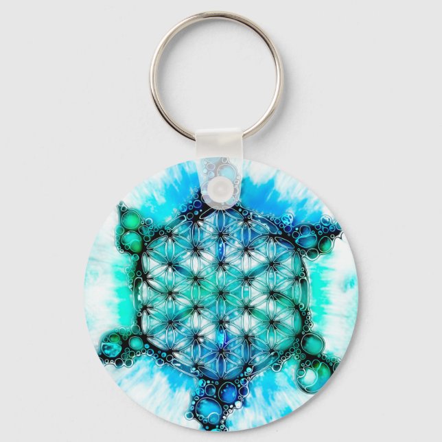 Flower Of Life - Colourfully Ways 3 Key Ring (Front)