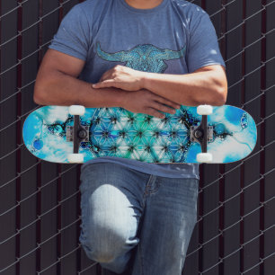 Flower Of Life - Colourfully Ways 3 Skateboard