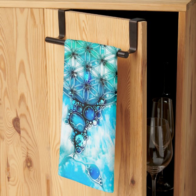 Flower Of Life - Colourfully Ways 3 Tea Towel (Thirds Fold)