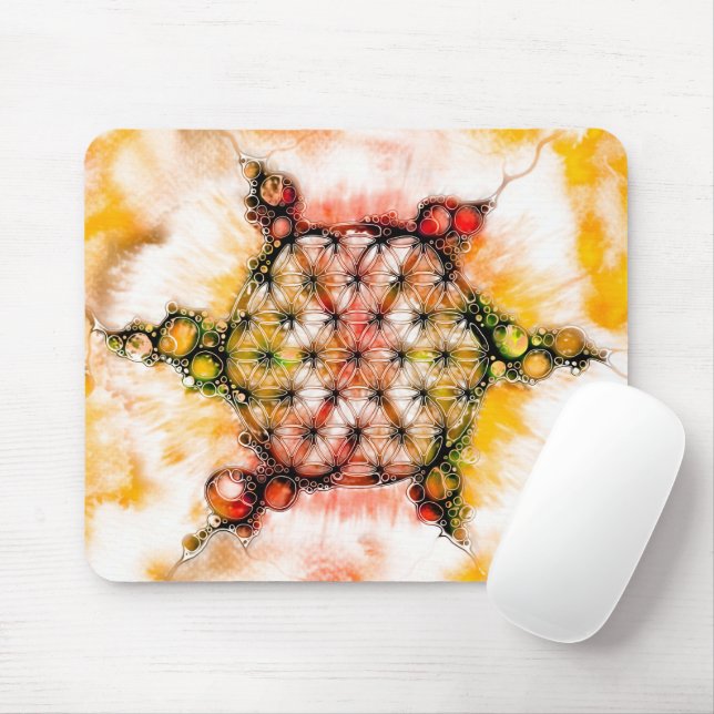 Flower Of Life - Colourfully Ways 4 Mouse Mat (With Mouse)