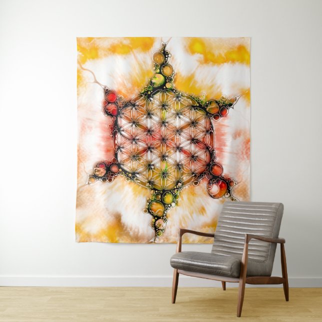Flower Of Life - Colourfully Ways 4 Tapestry (In Situ)