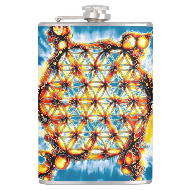 Flower Of Life - Colourfully Ways 5 Hip Flask (Front)