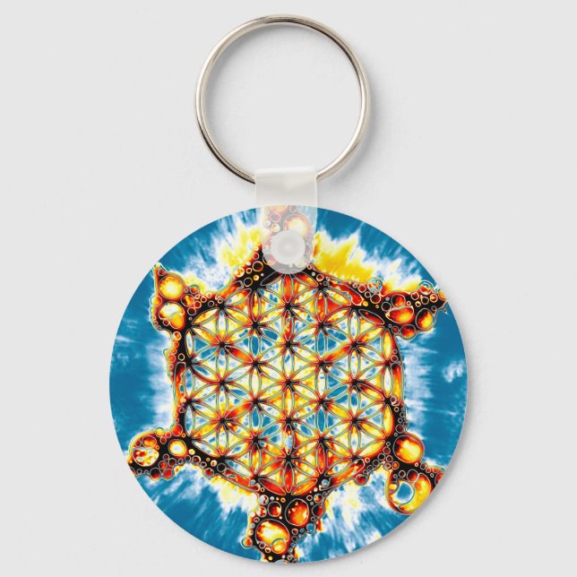Flower Of Life - Colourfully Ways 5 Key Ring (Front)