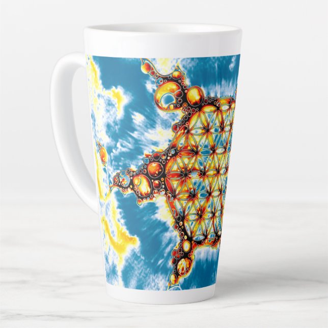 Flower Of Life - Colourfully Ways 5 Latte Mug (Left Angle)