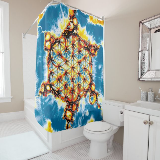 Flower Of Life - Colourfully Ways 5 Shower Curtain (In Situ)