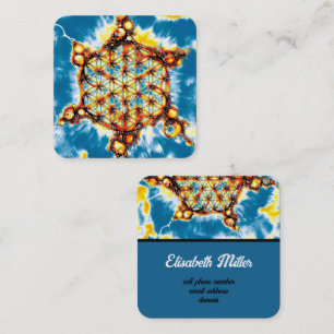 Flower Of Life - Colourfully Ways 5 Square Business Card