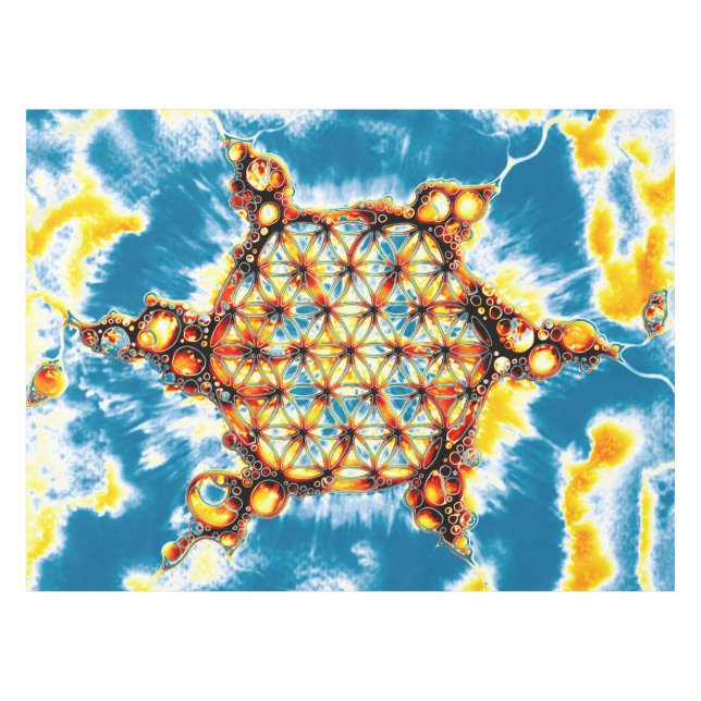 Flower Of Life - Colourfully Ways 5 Tablecloth (Front (Horizontal))