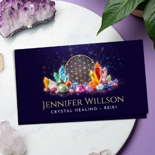 Flower of Life Crystal Healing Business Card
