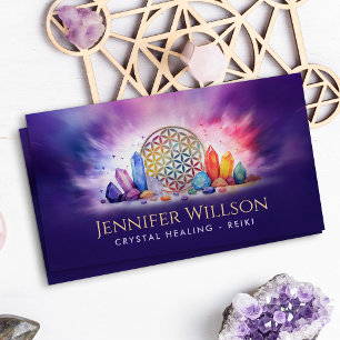 Flower of Life Crystal Healing Business Card