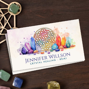 Flower of Life Crystal Healing Business Card