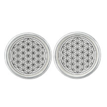 Flower of Life Cufflinks, Silver Plated