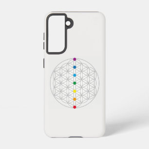 Flower of Life Design and 7 Chakras Rainbow Colour Samsung Galaxy Case