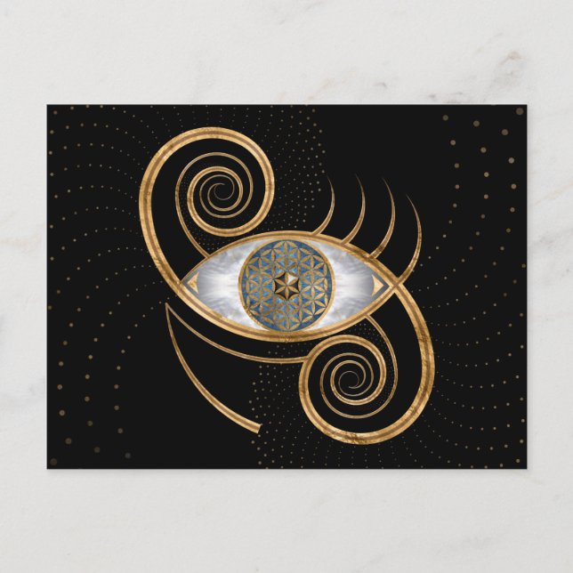 Flower of Life - Eye Swirl Ornament Postcard (Front)
