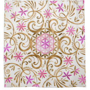 Flower of life - flourish mandala shower curtain