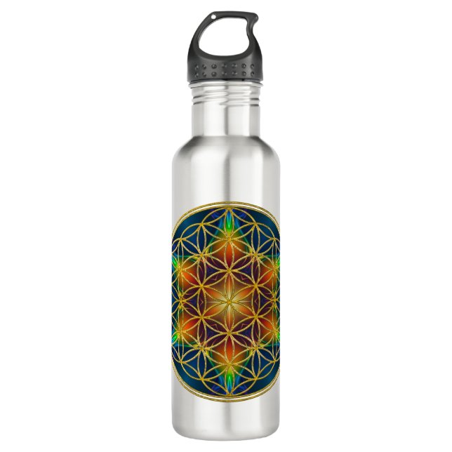 FLOWER OF LIFE - Fractal Blossom 1 710 Ml Water Bottle (Front)