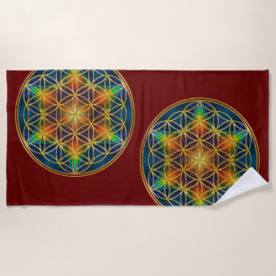 FLOWER OF LIFE - Fractal Blossom 1 Beach Towel