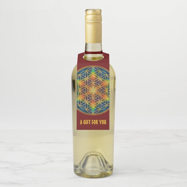 FLOWER OF LIFE - Fractal Blossom 1 Bottle Tag (On Bottle)